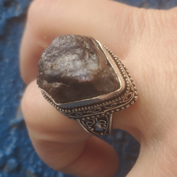 New Rough Tourmaline 925 Silver Ring. - Picture 10 of 16